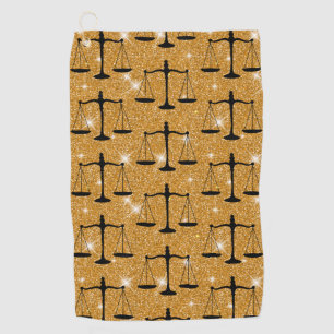 Serviette De Golf Symbole de Justice Balance dorée scintillante