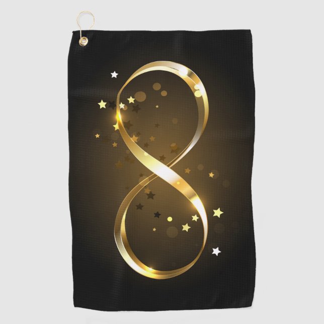 Serviette De Golf Symbole d'infini doré (Devant)