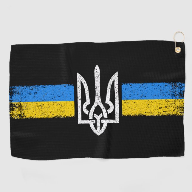 Serviette De Golf SYMBOLE DU Drapeau Ukraine (Horizontal)