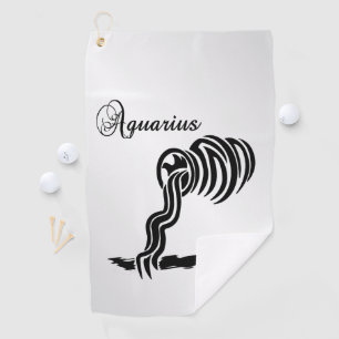 Serviette De Golf Symbole et signe du zodiaque Aquarius