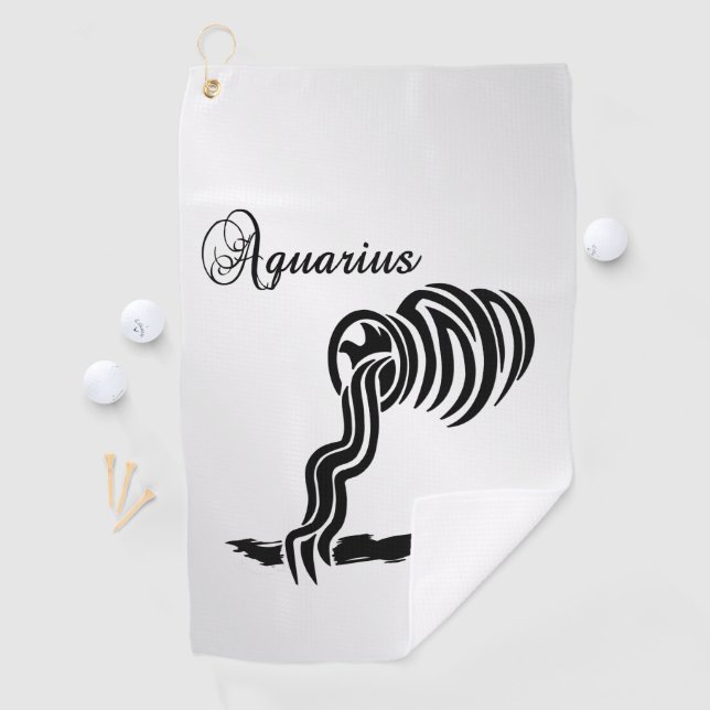 Serviette De Golf Symbole et signe du zodiaque Aquarius (En situation)
