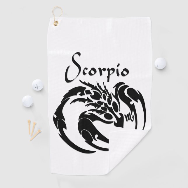 Serviette De Golf Symbole et signe du zodiaque du scorpion (En situation)
