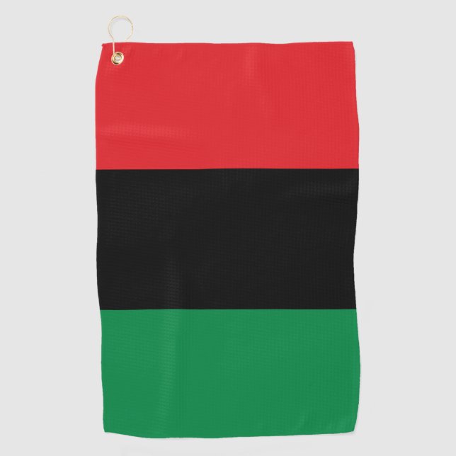 Serviette De Golf Symbole panafricain du drapeau et de l'union / fan (Devant)