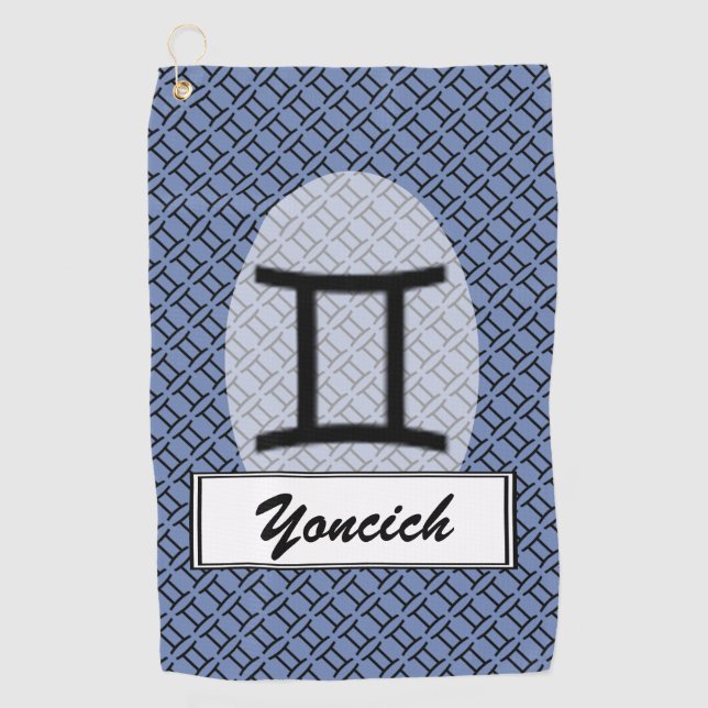 Serviette De Golf Symbole Zodiaque Gemini Standard par Kenneth Yonci (Devant)