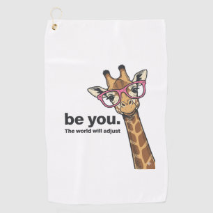 Serviette De Golf T-shirt à motif de girafe drôle sois toi gravure v