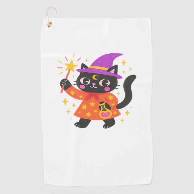 Serviette De Golf T-Shirt classique chatte celestial étincelant (Devant)