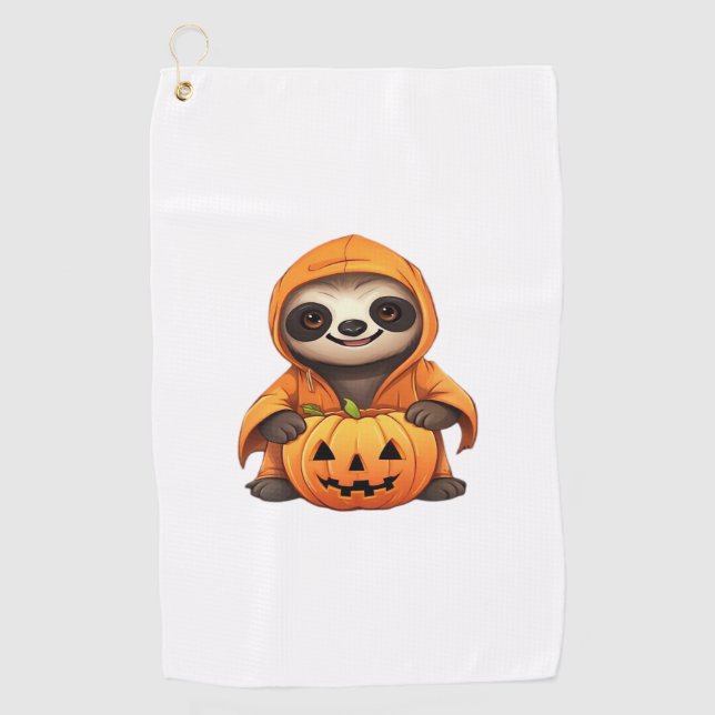 Serviette De Golf T-shirt classique Halloween Slote Sloth (Devant)