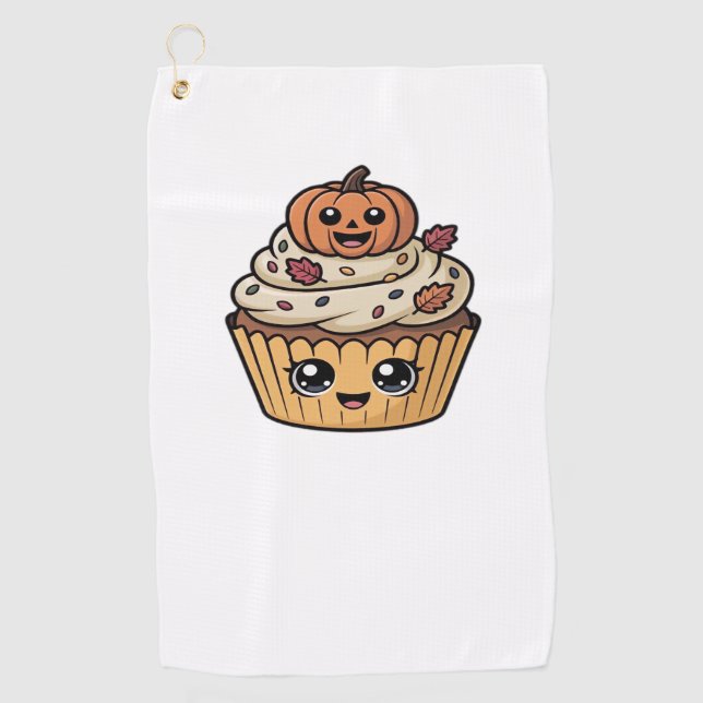 Serviette De Golf t-shirt classique kawaii thanksgiving cupcake (Devant)