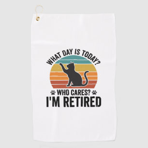 Serviette De Golf T-Shirt Dessin Citation Drôle Chat Retraité Couche