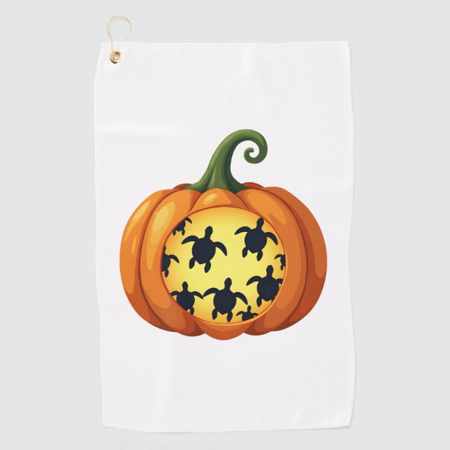 Serviette De Golf T-shirt d'Halloween (Devant)