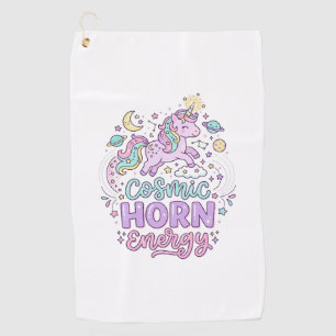 Serviette De Golf T-shirt graphique pastel mignon énergie corne cosm