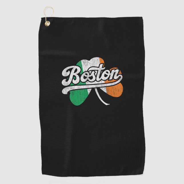 Serviette De Golf T-shirt irlandais de Boston (Devant)