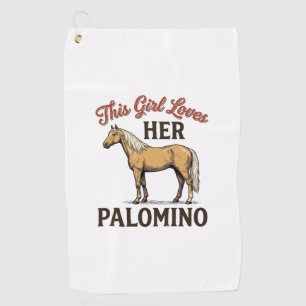 Serviette De Golf T-Shirt vintage gravure amateur de cheval Palomino