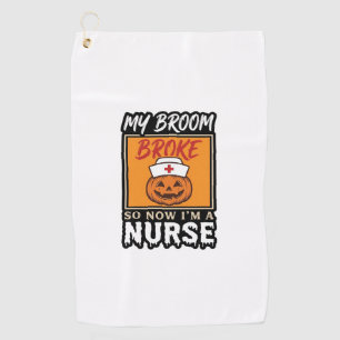 Serviette De Golf T-shirt vintage infirmière Halloween citrouille ba