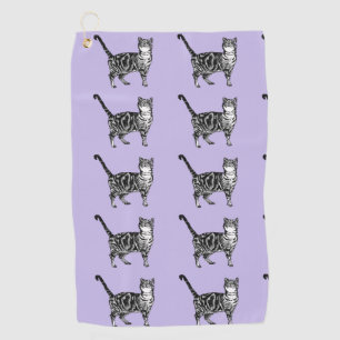 Serviette De Golf Tabby Violet Chat Cute Chats Art Voiture Mats