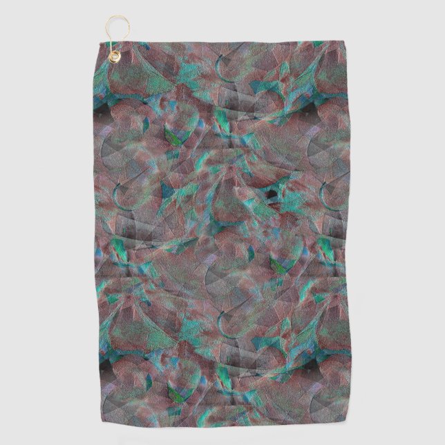 Serviette De Golf taches Brown et cyanes sur plâtre mural infini (Devant)
