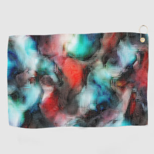 Serviette De Golf Taches de style cratère en mosaïque carré rustique