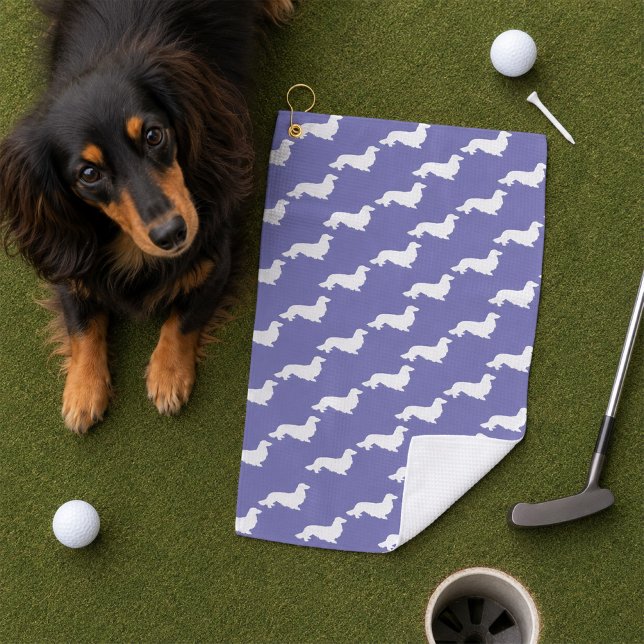 Serviette De Golf Tapis de golf violet pour teckel Cadeau pour golfe (Dachshund Purple Golf Towel Wiener Dog Golfer Gift)
