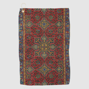 Serviette De Golf Tapis persan vintage motif rouge bleu arabesque