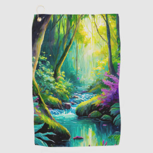 Serviette De Golf Tapisserie sarcelle : l'harmonie chromatique de la