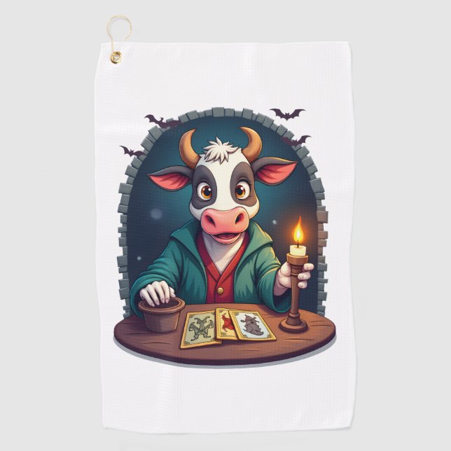 Serviette De Golf Tarot de vache de terreur (Devant)