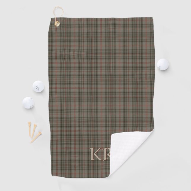 Serviette De Golf Tartan balmoral royal de Queens avec initiales (En situation)