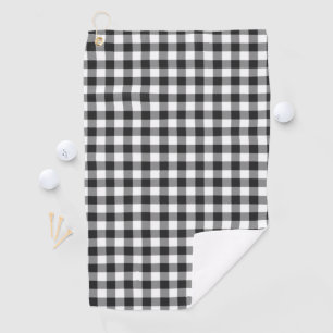 Serviette De Golf Tartan blanc blanc noir plaqué