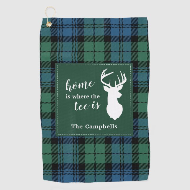 Serviette De Golf Tartan Christmas Clan Campbell Personnalisé Plaid (Devant)