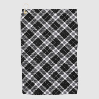 Serviette De Golf Tartan noir blanc et gris