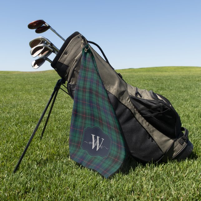 Serviette De Golf Tartan Plaid Écossais Traditionnel du Clan Davidso (Vert)