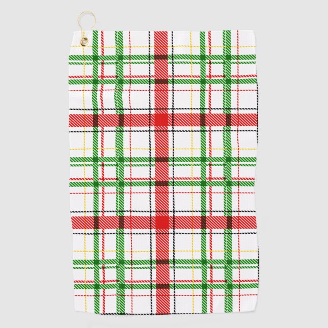 Serviette De Golf Tartan plat de Noël - Blanc (Devant)