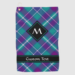 Serviette De Golf Tartan vert de mer, violet et bleu