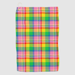Serviette De Golf Tartan vert rose