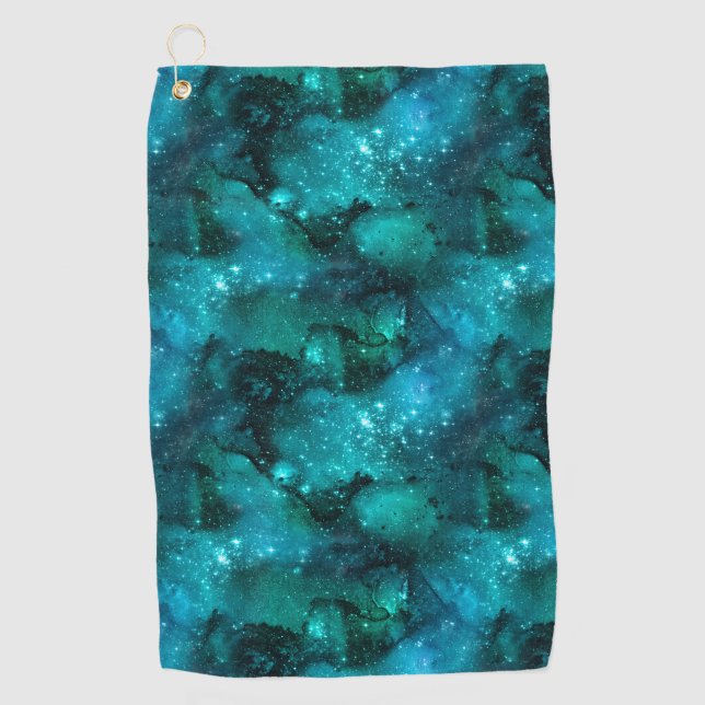Serviette De Golf Teal Galaxy Series Design 6 (Devant)
