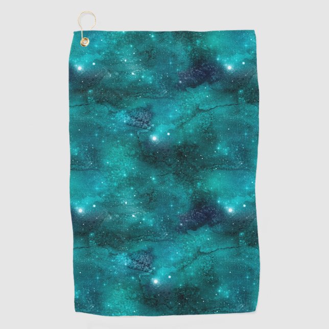 Serviette De Golf Teal Galaxy Series Design 8 (Devant)