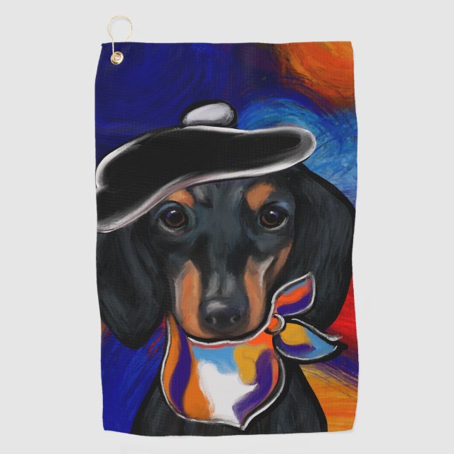 SERVIETTE DE GOLF TECKEL       (Devant)