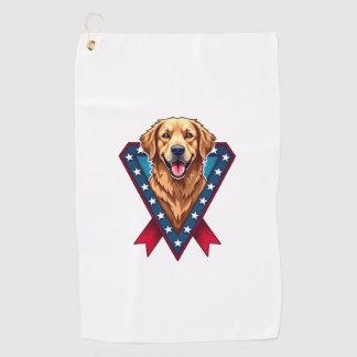 Serviette De Golf Tee à ruban de la victoire Retriever doré patrioti