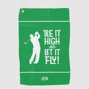 Serviette De Golf Tee vert Frappez Haut Et Lâchez-Le Humour de Golfe
