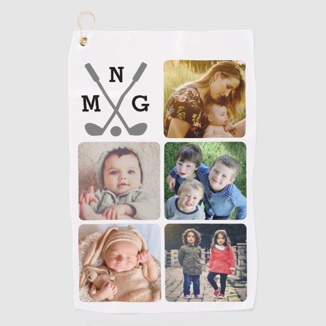 Serviette De Golf Téléchargez votre nom photo monogrammed (Devant)