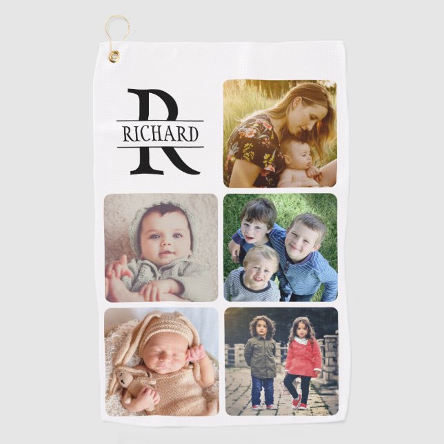 Serviette De Golf Téléchargez votre nom photo monogrammed (Devant)