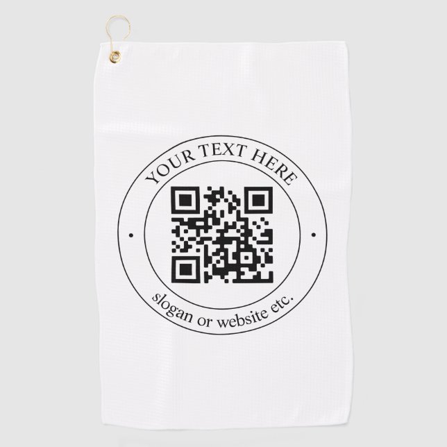 Serviette De Golf Téléchargez votre propre code QR et votre texte pe (Devant)