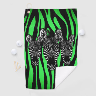 Serviette De Golf Tendance Lime Zebra Herd sur Zebra Imprimer