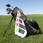 Serviette De Golf Termes de golf amusants<br><div class="desc">Drôle liste de golf des termes de golf se terminant par la bière.</div>