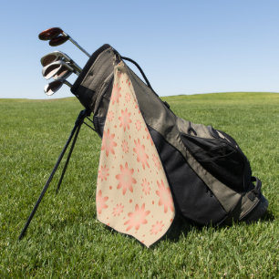 Serviette De Golf Terracotta orange et sable beige délicat marguerit