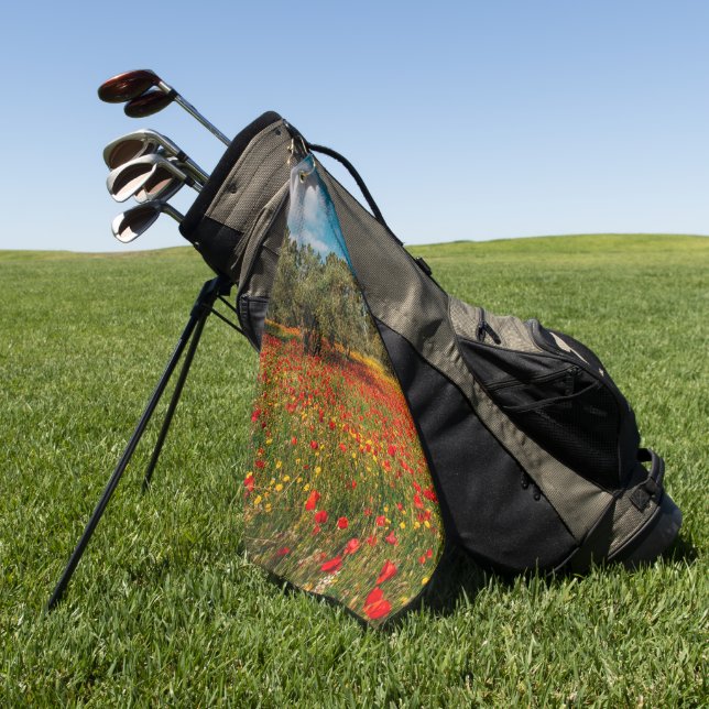 Serviette De Golf terrain fleuri et arboré (Vert)