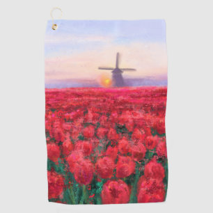 Serviette De Golf Terrain Tulips - Paysage - Printemps aux Pays-Bas