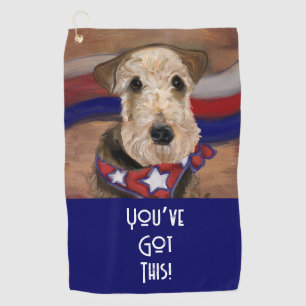 SERVIETTE DE GOLF TERRIER AIREDALE       