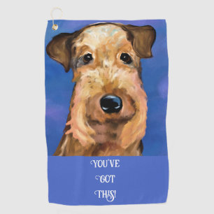 SERVIETTE DE GOLF TERRIER AIREDALE           