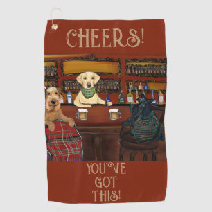 SERVIETTE DE GOLF TERRIER AIREDALE & AMIS