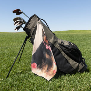 Serviette De Golf Terrier australien avec Rose - Saint Valentin